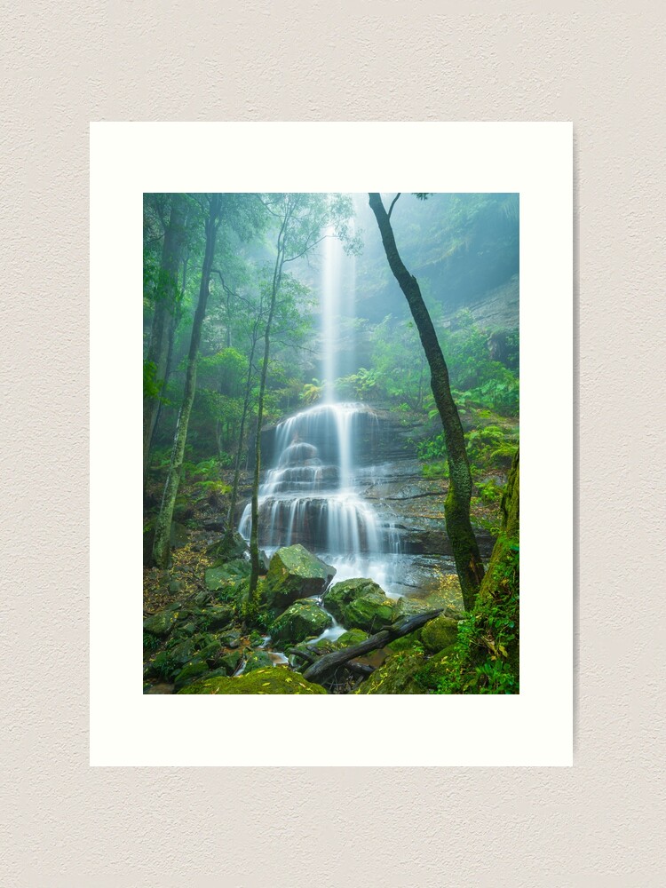 Thumbnail 1 of 3, Art Print, Witches Leap Falls, Katoomba, Blue Mountains, New South Wales, Australia designed and sold by Chockstone.