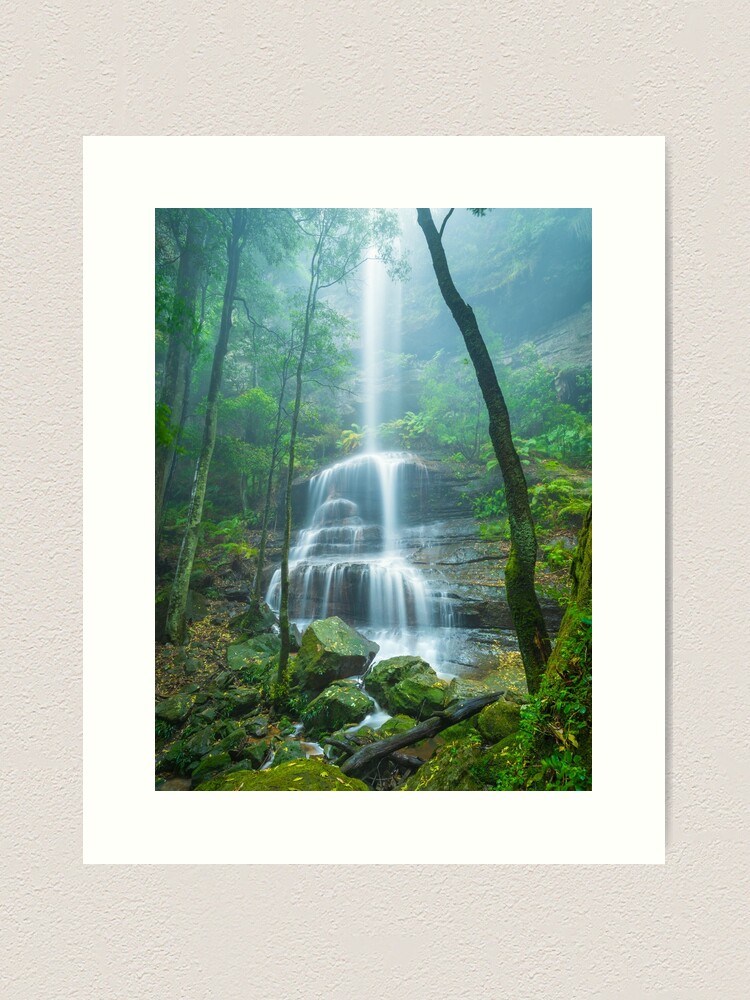 Thumbnail 1 of 3, Art Print, Witches Leap Falls, Katoomba, Blue Mountains, New South Wales, Australia designed and sold by Chockstone.
