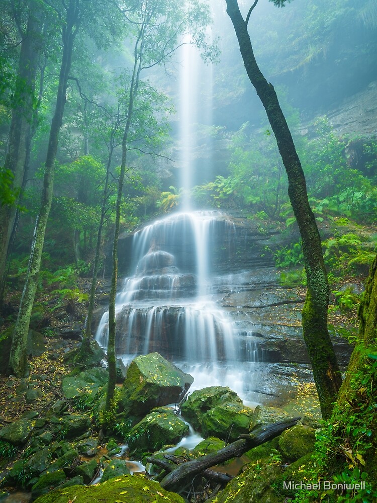 Thumbnail 2 of 2, Greeting Card, Witches Leap Falls, Katoomba, Blue Mountains, New South Wales, Australia designed and sold by Chockstone.