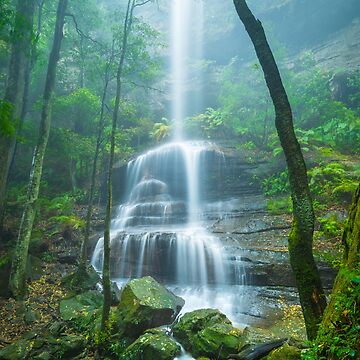 Artwork thumbnail, Witches Leap Falls, Katoomba, Blue Mountains, New South Wales, Australia by Michael Boniwell