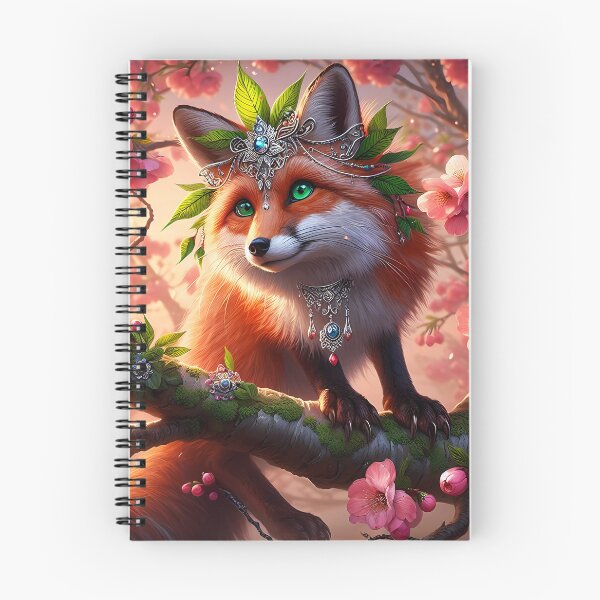 Item preview, Bejeweled Fox Queen on a blooming Sakura Tree designed and sold by EmeraldeaArt.