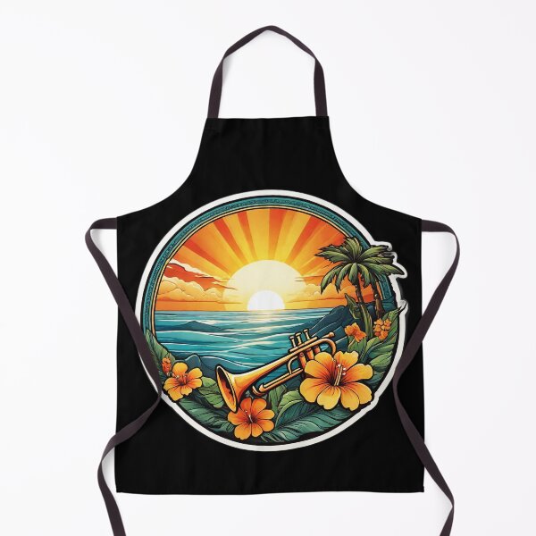 Item preview, Trompeta brillante en la playa con orquídeas hawaianas designed and sold by NautiChic.