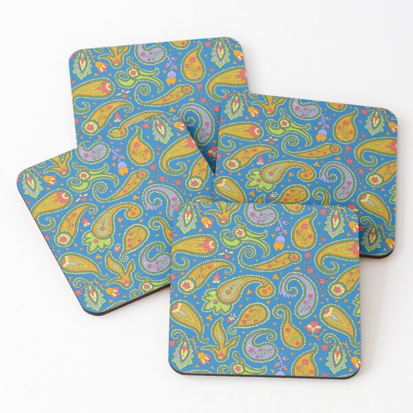 Item preview, modern paisley in orange, green and blue designed and sold by colorofmagic.
