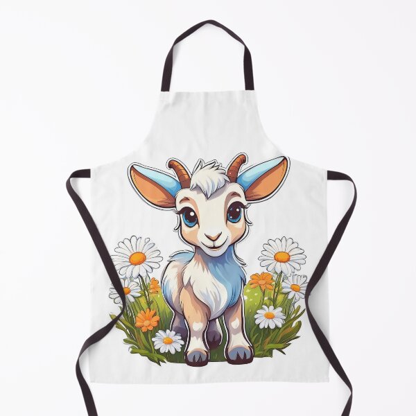 Item preview, A cute cartoon goat Design, standing in a field of daisies. designed and sold by HEMRO.