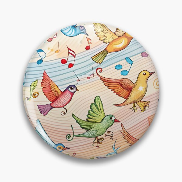 Item preview, Joyful doodles of flying birds and musical notes forming a seamless, uplifting design. designed and sold by DigitalArtByJoe.