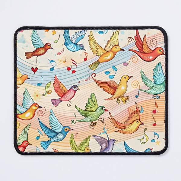 Item preview, Joyful doodles of flying birds and musical notes forming a seamless, uplifting design. designed and sold by DigitalArtByJoe.
