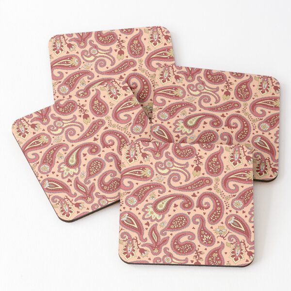Item preview, undirected paisley in red and peach designed and sold by colorofmagic.