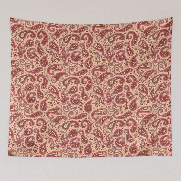 Item preview, undirected paisley in red and peach designed and sold by colorofmagic.