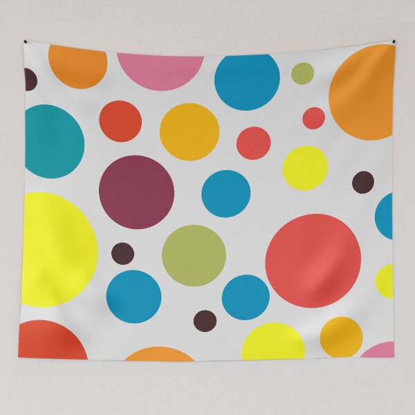 Item preview, retro colorful polka dot pattern designed and sold by pauloneill-art.