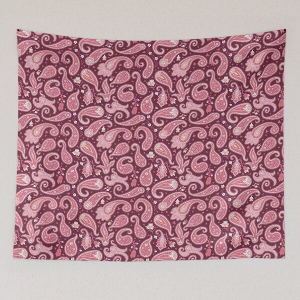 Item preview, undirected paisley in watermelon and wine red designed and sold by colorofmagic.
