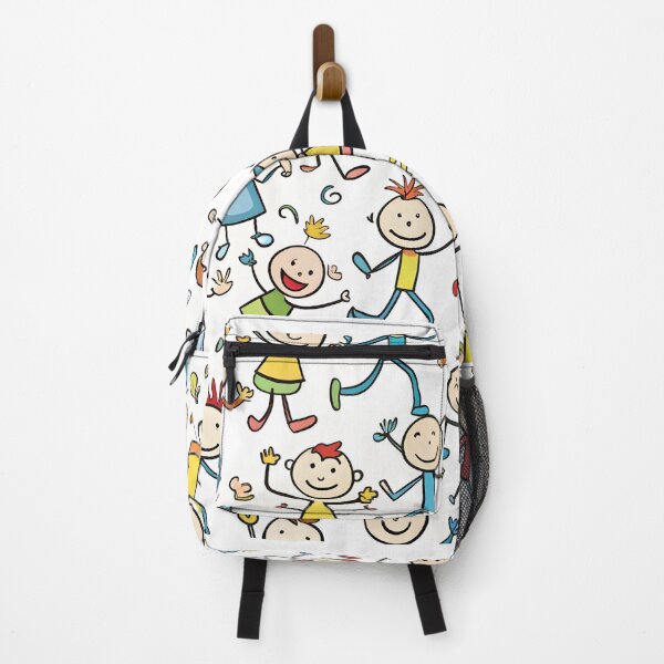Item preview, Seamless doodle pattern of happy stick figures playing and running in a modern style. designed and sold by DigitalArtByJoe.