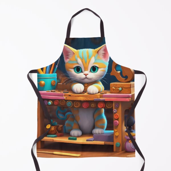 Item preview, Folk Art Kitten working as a carpenter making furniture designed and sold by Colin Bentham.