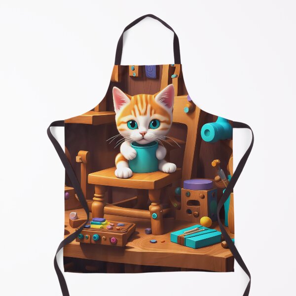 Item preview, Folk Art Kitten working as a carpenter making furniture designed and sold by Colin Bentham.