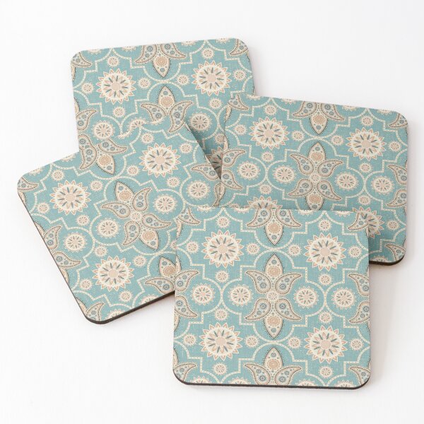 Item preview, Teal indian bohemian tiles designed and sold by chiara-de-david.