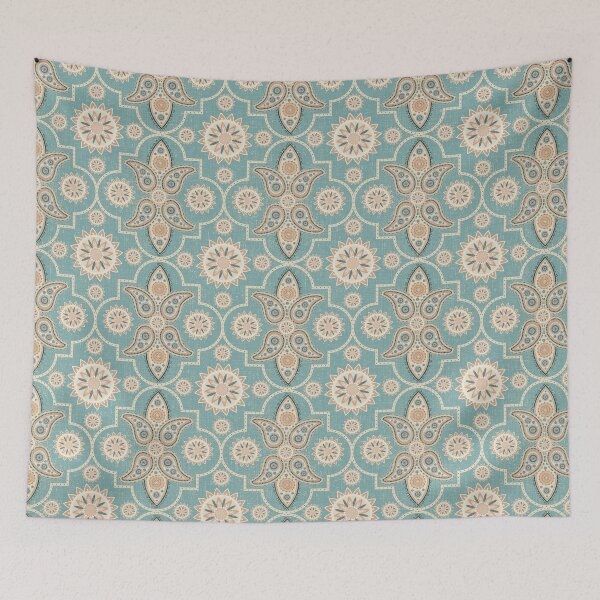 Item preview, Teal indian bohemian tiles designed and sold by chiara-de-david.