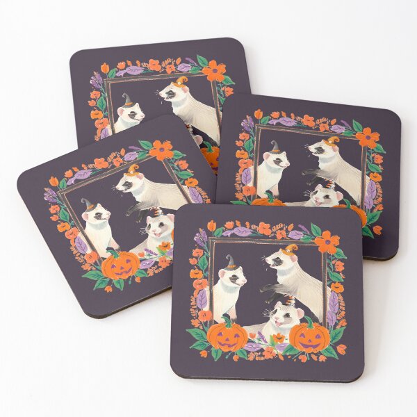 Item preview, Ferret Halloween : Pumpkin flowers designed and sold by critter-cuddle.