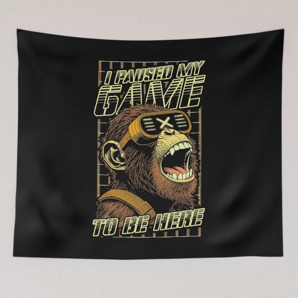Item preview, I Paused My Game To Be Here Funny Gamer Monkey Cyberpunk designed and sold by GrandeDuc.