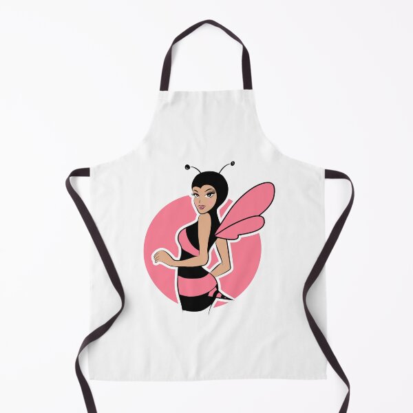 Item preview, Sexy Bee Lady, bee woman hot pink, hot pink lady illustration designed and sold by GinyHappyLogo.