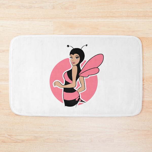 Item preview, Sexy Bee Lady, bee woman hot pink, hot pink lady illustration designed and sold by GinyHappyLogo.