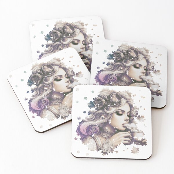 Item preview, Steampunk Woman Drinking Coffee Design designed and sold by Pevkay97.