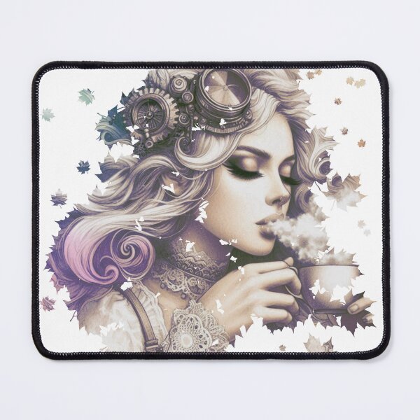 Item preview, Steampunk Woman Drinking Coffee Design designed and sold by Pevkay97.