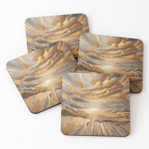 Item preview, Elegant Abstract Lines and Clouds in Gold and Grey - Modern Wall Art | Number 12 designed and sold by Kubala.