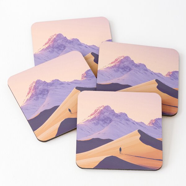 Item preview, A Contemplative Figure In Surreal Dunes and Peaks designed and sold by Cat-Wave-Dream.