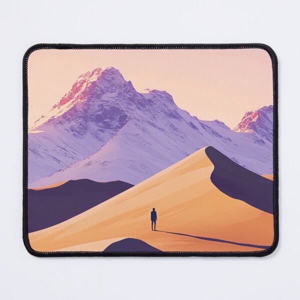 Item preview, A Contemplative Figure In Surreal Dunes and Peaks designed and sold by Cat-Wave-Dream.