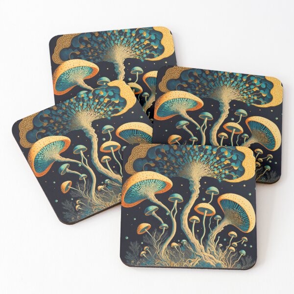 Item preview, Fluorescent Mushrooms designed and sold by patternshoprad.