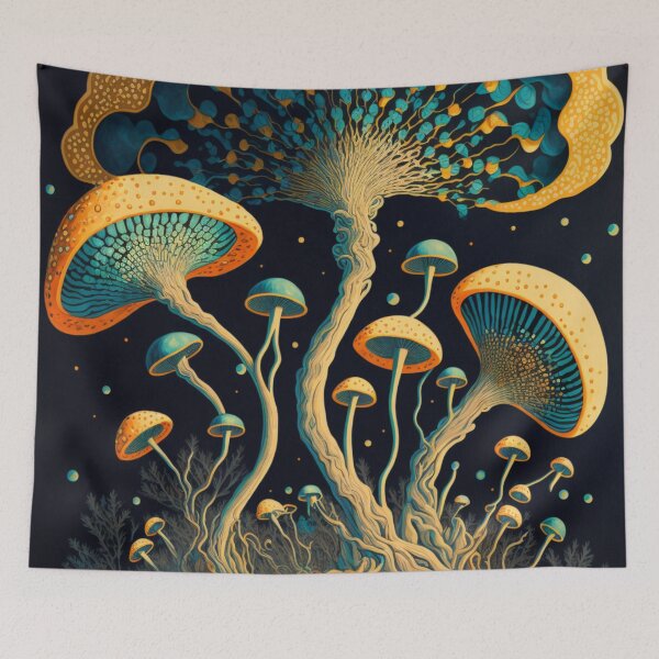 Item preview, Fluorescent Mushrooms designed and sold by patternshoprad.