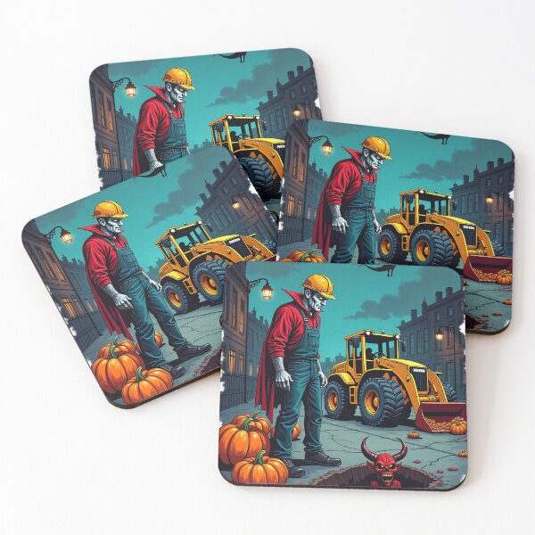 Item preview, Spooky builder with buldozer makes tunnel to hell  designed and sold by kjp-design.