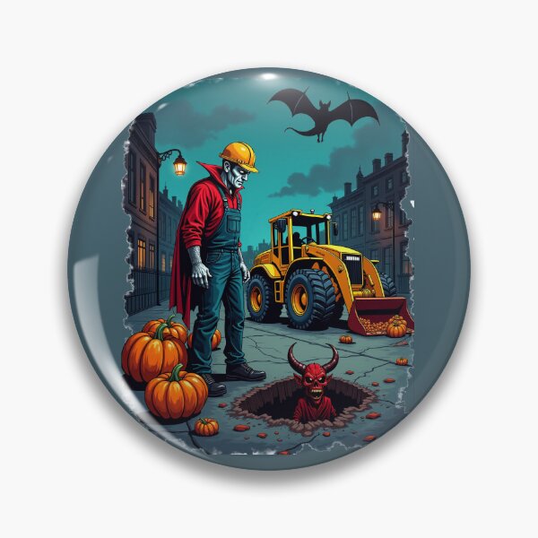Item preview, Spooky builder with buldozer makes tunnel to hell  designed and sold by kjp-design.