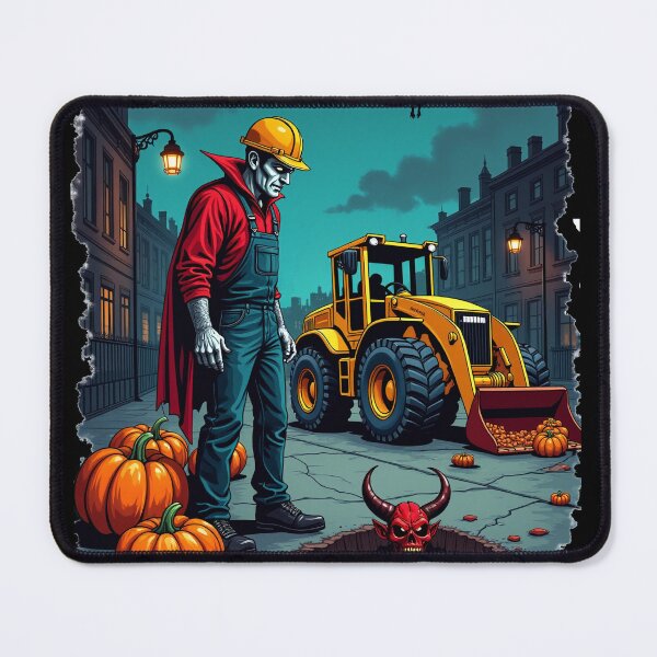 Item preview, Spooky builder with buldozer makes tunnel to hell  designed and sold by kjp-design.