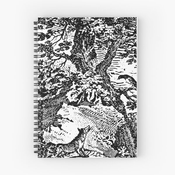 Item preview, Black and white image of a fox and a bird designed and sold by SlavaMira.