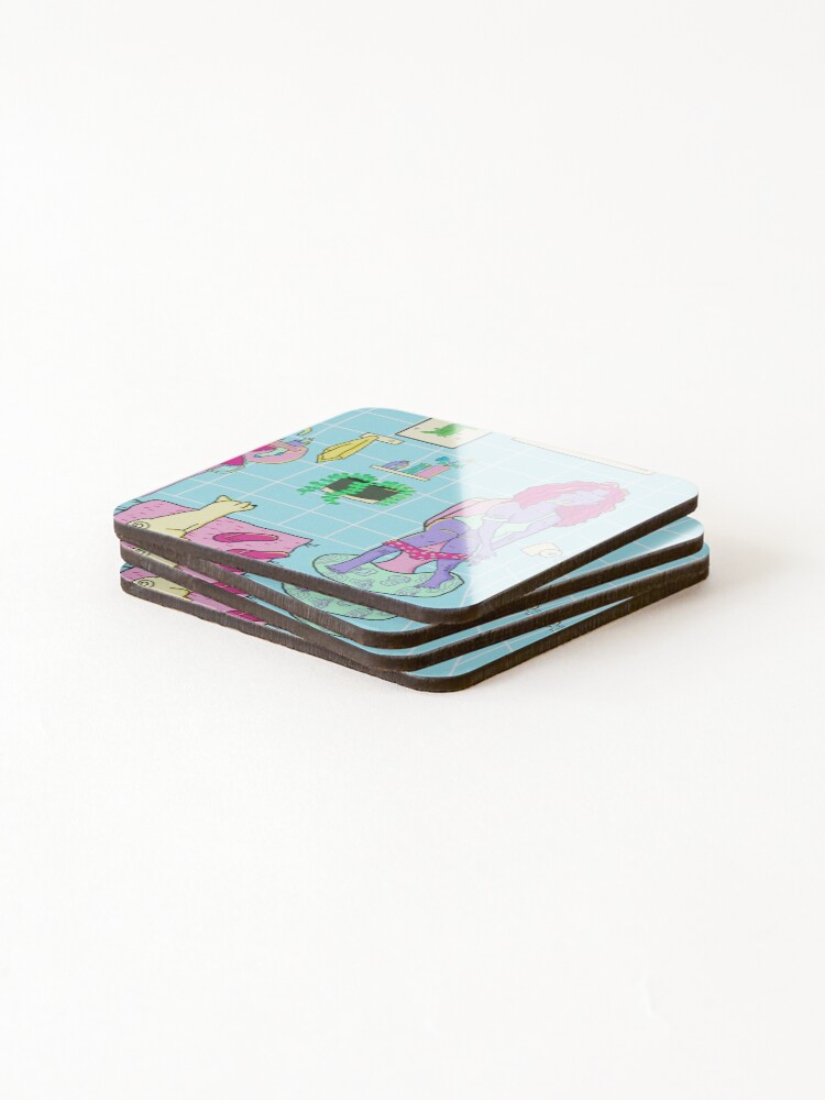 Thumbnail 4 of 5, Coasters (Set of 4), Morning Routine designed and sold by BforBee.