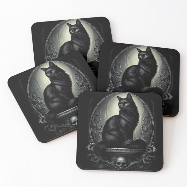 Item preview,  Gothic Black Cat with Skull Art designed and sold by pumsquare.