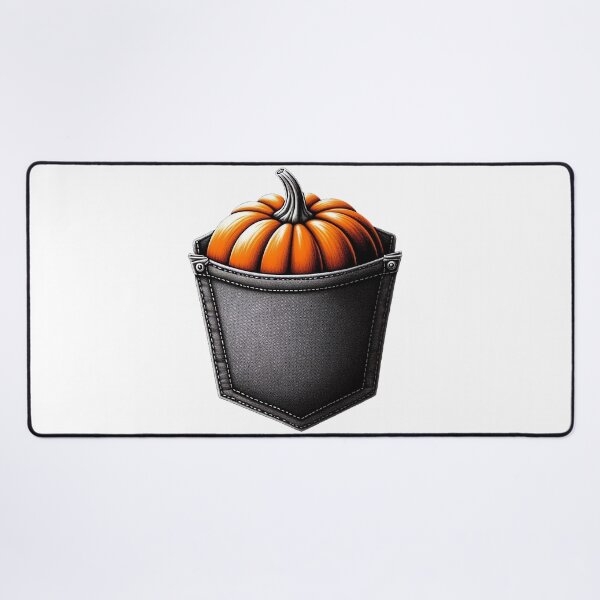 Item preview, A vibrant orange pumpkin peeking out of a denim pocket designed and sold by aminz4.