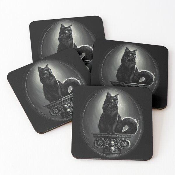 Item preview,  Mystical Black Cat on Gothic Pedestal designed and sold by pumsquare.