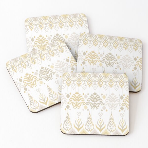 Item preview, Gold Ikat embroidery ethnic oriental traditional pattern design.  designed and sold by Alynek-Design.