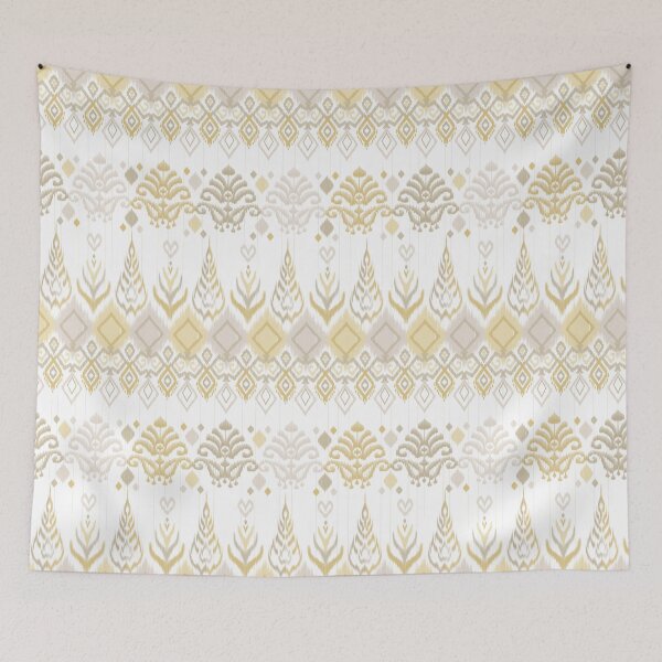 Item preview, Gold Ikat embroidery ethnic oriental traditional pattern design.  designed and sold by Alynek-Design.