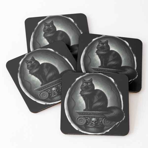 Item preview,  Mysterious Black Cat on Gothic Pedestal designed and sold by pumsquare.