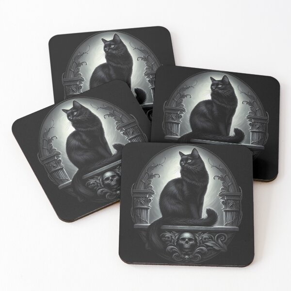 Item preview,  Gothic Black Cat with Skull Art designed and sold by pumsquare.