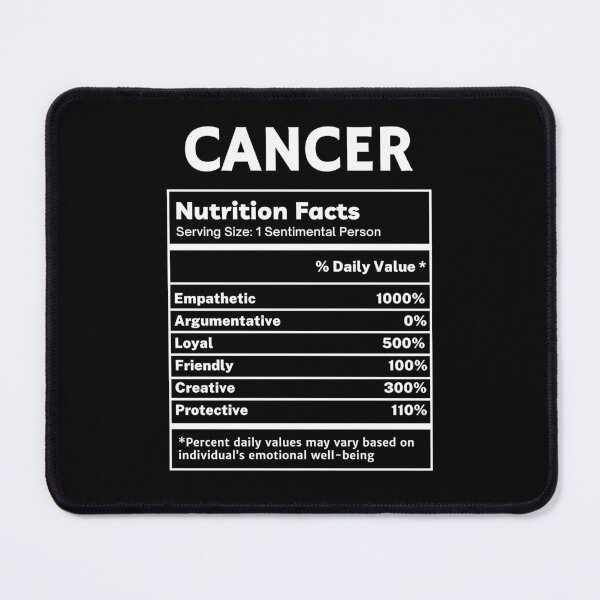 Item preview, Cancer Horoscope Funny Nutritional Facts Gifts designed and sold by SpeakSarcasm.