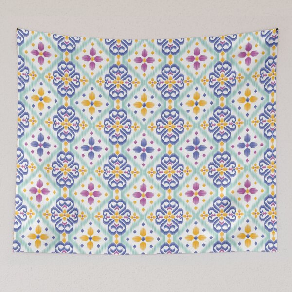 Item preview, Handcrafted exquisite Ikat paintings with flowers.  designed and sold by Alynek-Design.
