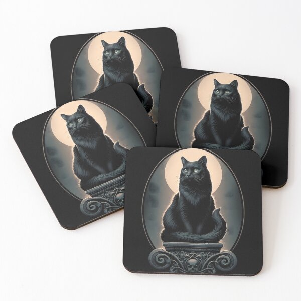 Item preview,  Gothic Black Cat Under Full Moon designed and sold by pumsquare.