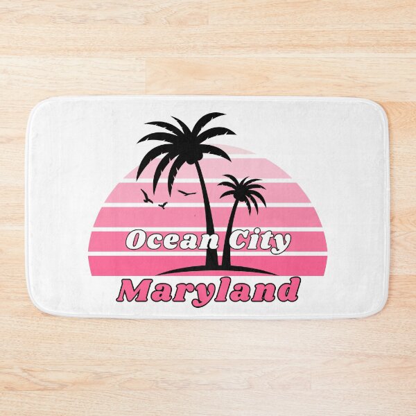 Item preview, Retro Ocean City Beach Maryland Palm Tree at Sunset designed and sold by karmdaf.