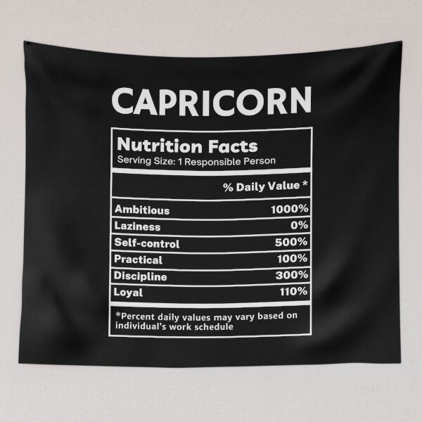 Item preview, Capricorn Horoscope Funny Nutritional Facts Gifts designed and sold by SpeakSarcasm.