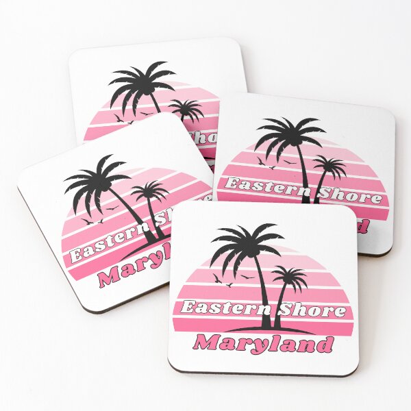 Item preview, Retro Eastern Shore Beach Maryland Palm Tree at Sunset designed and sold by karmdaf.