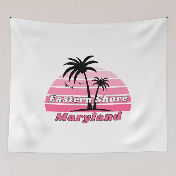 Item preview, Retro Eastern Shore Beach Maryland Palm Tree at Sunset designed and sold by karmdaf.