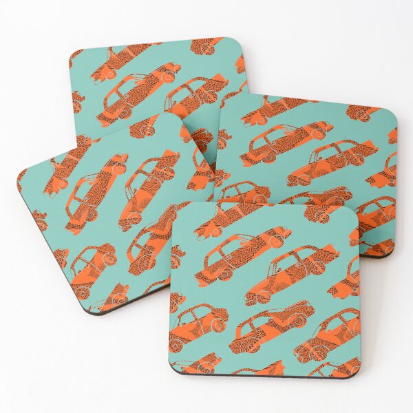 Item preview, Pop Art Classic Cars - Modern Hunter Animal Print - Turquoise -Orange designed and sold by b-colorido.